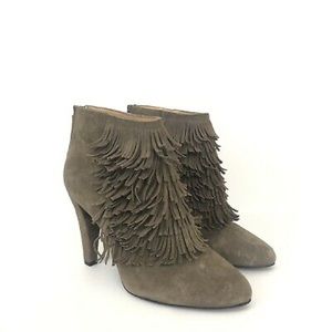 Banana Republic suede fringe booties.